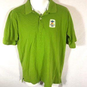 Men's Elevate 2010 Vancouver Olympics Green Polo Golf T-shirt Sz M